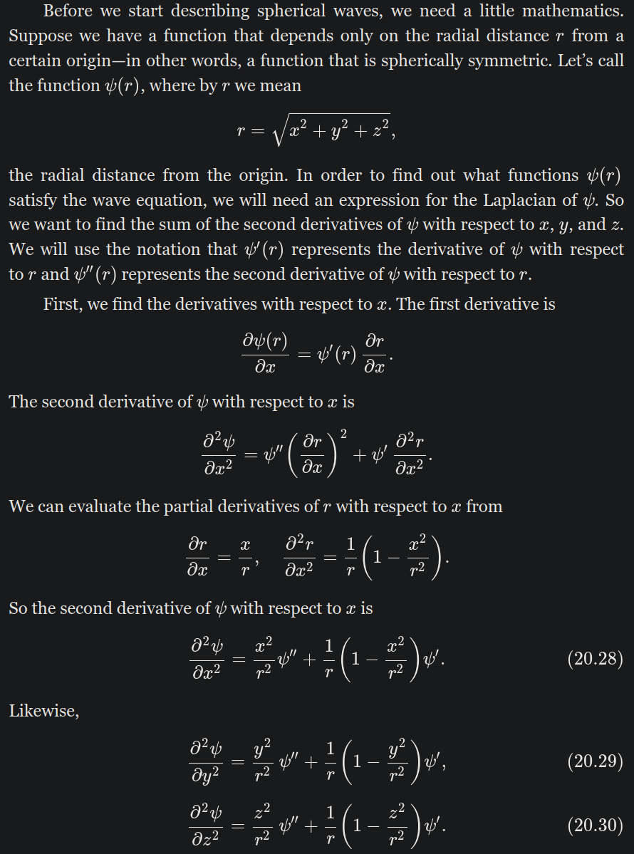 feynman_lecture_volume_2_chapter_20_spherical_wave_excerpt_1.png