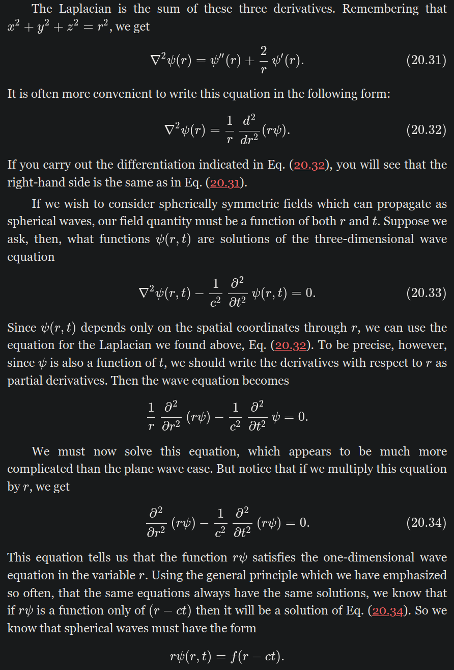 feynman_lecture_volume_2_chapter_20_spherical_wave_excerpt_2.png